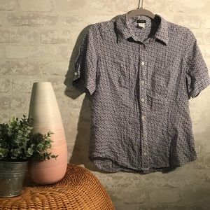 [j . c r e w] short sleeve bow patterned button up
